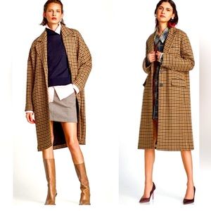 ZARA WOMAN plaid coat brown, black